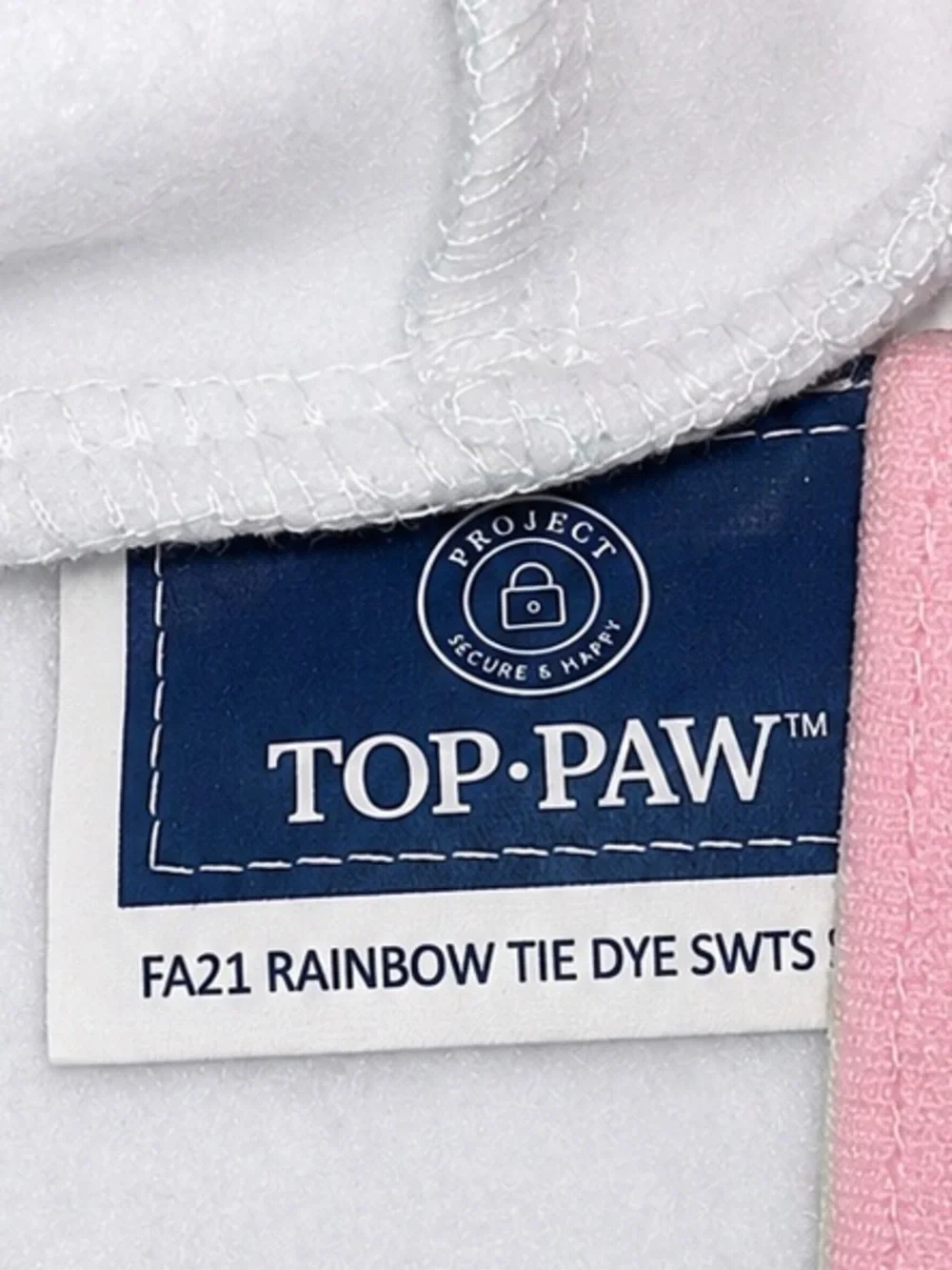 Top Paw Tie dye Rainbow hooded dog sweatshirt size small
